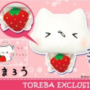 New Mashimarou Holding Big Strawberry Mochi Plush 30cm Japan Toreba Exclusive